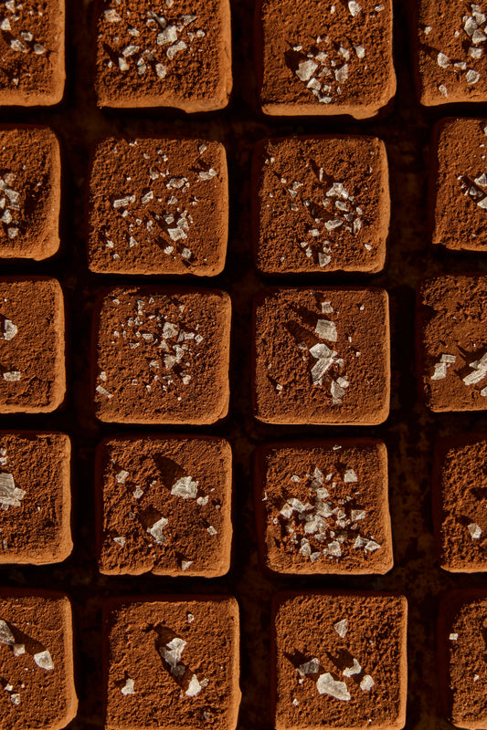 DARK CHOCOLATE SEA SALT DATE TRUFFLES