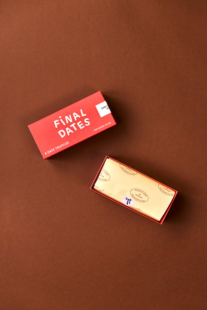 DARK CHOCOLATE SEA SALT DATE TRUFFLES